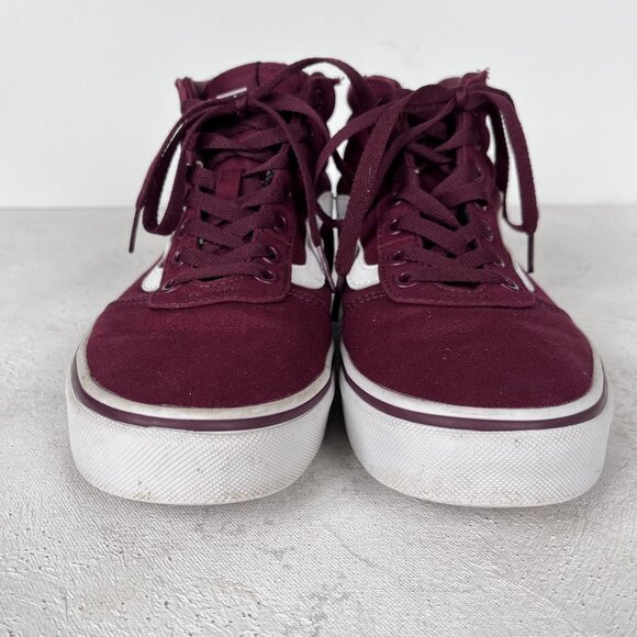 Vans Old Skool Sk8 Womens Canvas Marron White Sneakers Sz 7.5 - Picture 8 of 9